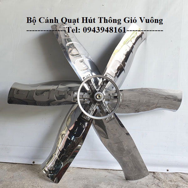 Bộ cánh inox quạt hút thông gió vuông công nghiệp