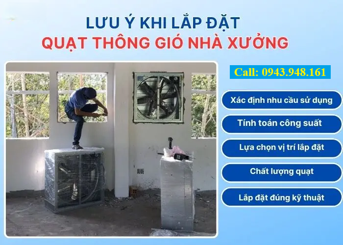 Lắp Đặt Quạt Hút Thông Gió Công Nghiệp Nhà Xưởng