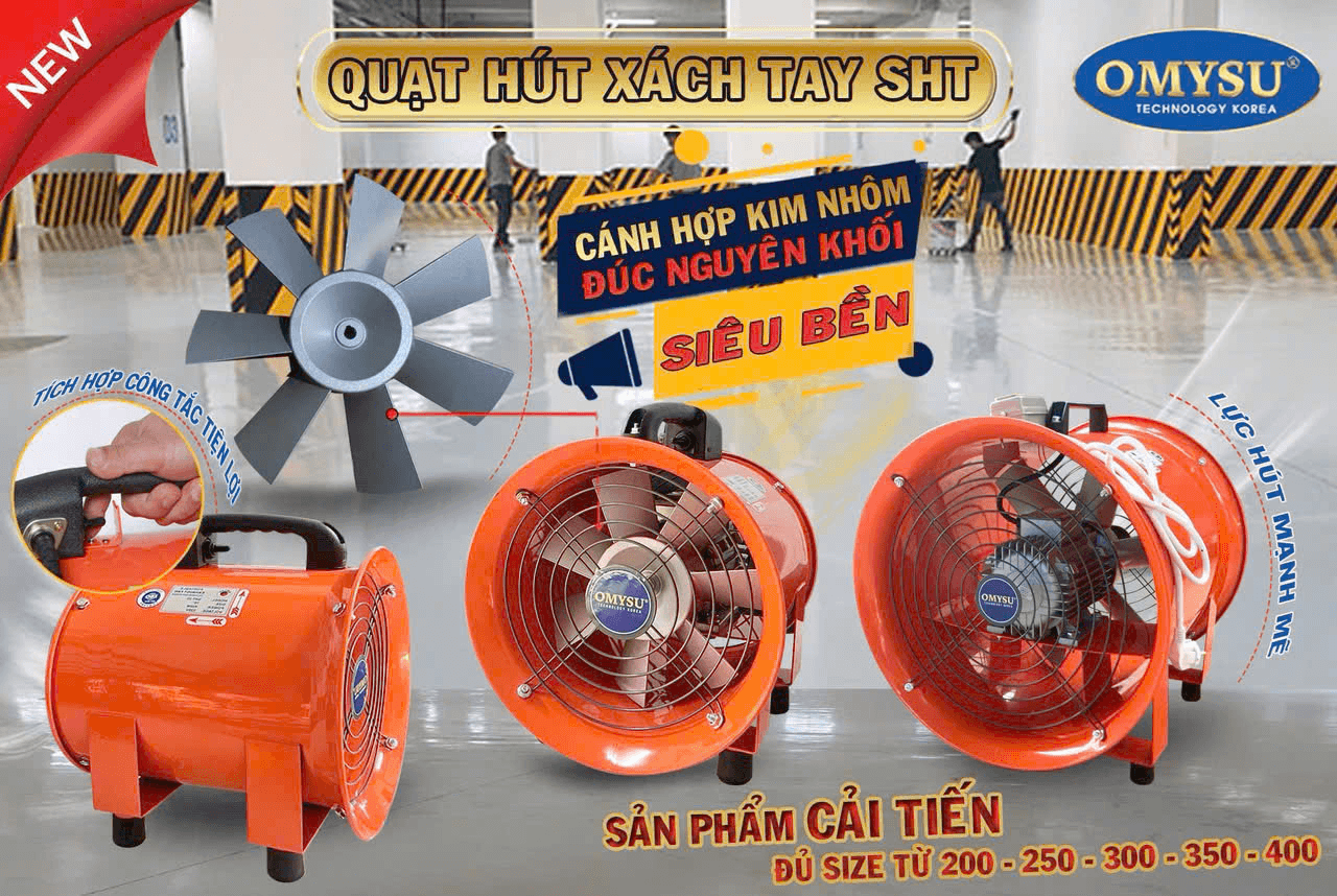 Quạt thông gió xách tay Omysu SHT