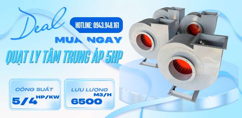 quạt ly tâm trung áp 5hp