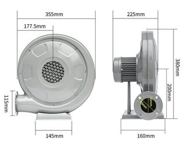 quạt sò thổi khí tzy 6337 370w
