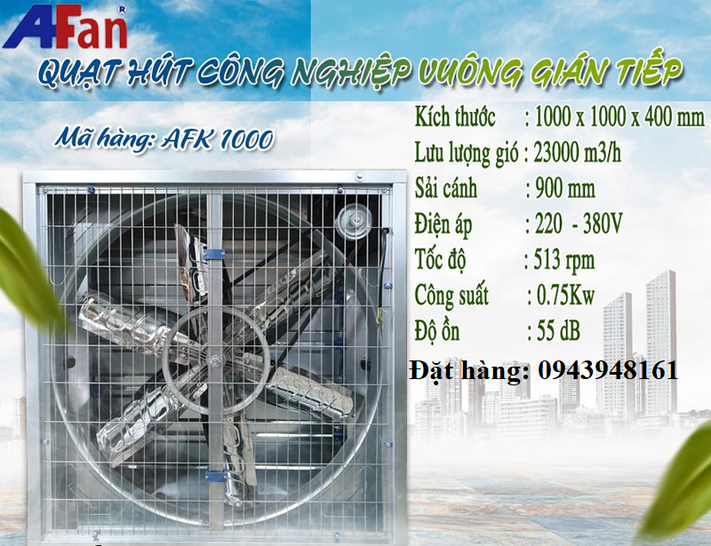 quạt thông gió vuông afan-afk-1000