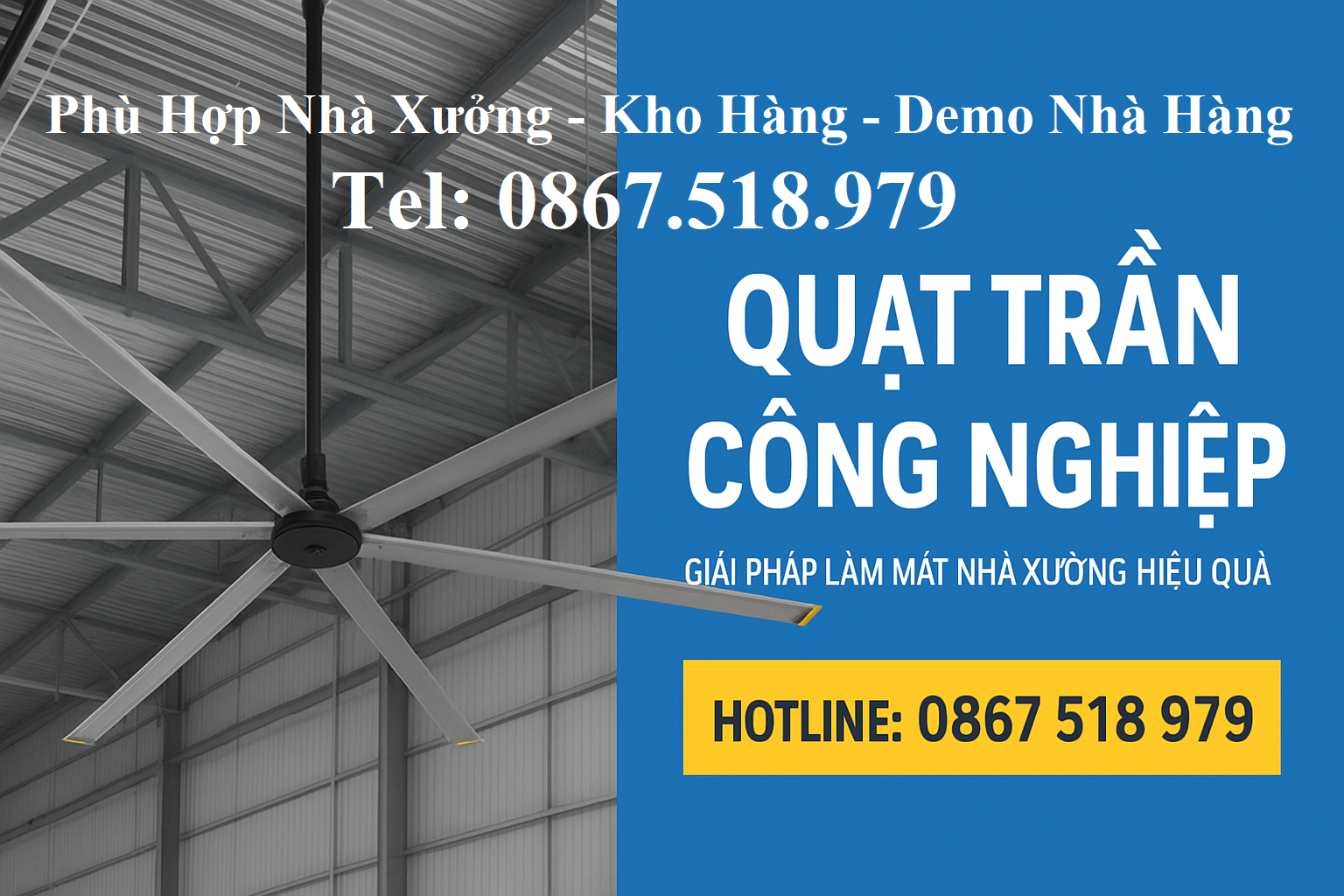 quạt trần công nghiệp 7m3
