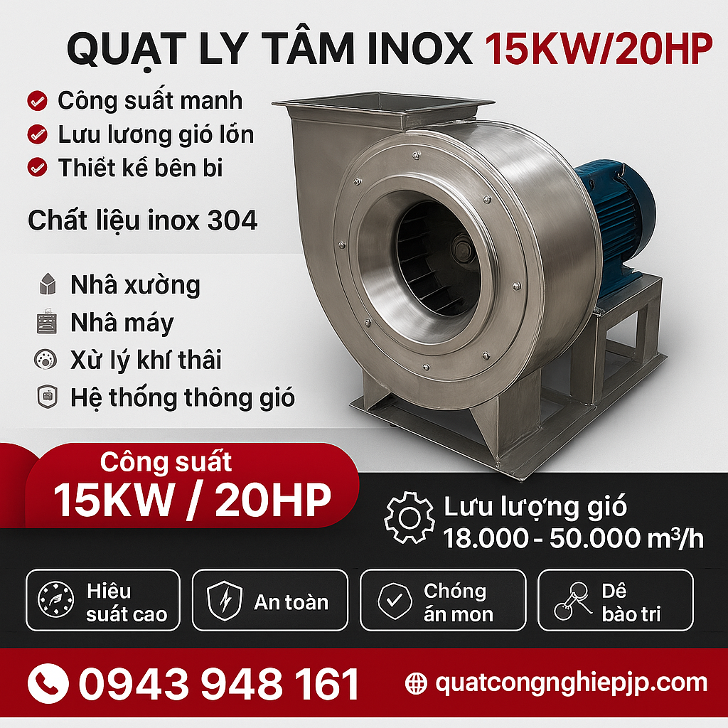 quạt ly tâm inox 15KW/20HP