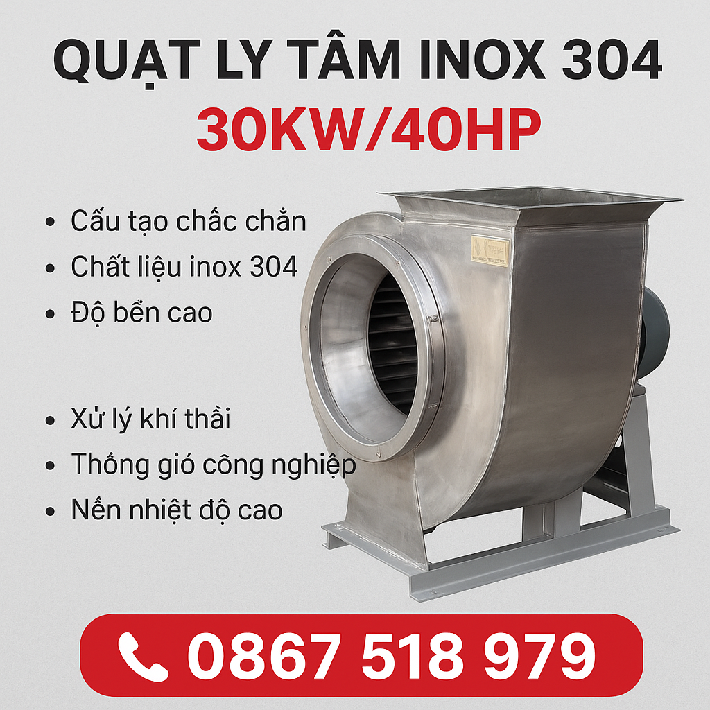 quạt ly tâm inox 304 30kw/40hp